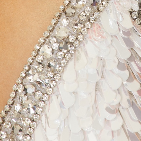 Retrofete REVOLVE Ivana Sparkling Mini Dress in White and Silver - Picture 11 of 12